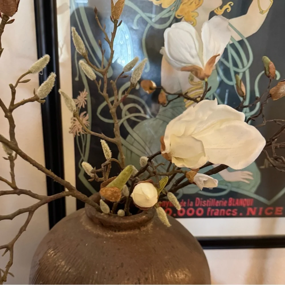 Magnolia budding & bloom realistic branches approximately 38” long, extra tall